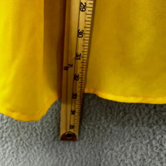 Carmen Marc Valvo Top Womens 3X Yellow 1/2 Zipper Accent Flowy Feminine Boho - Picture 4 of 6